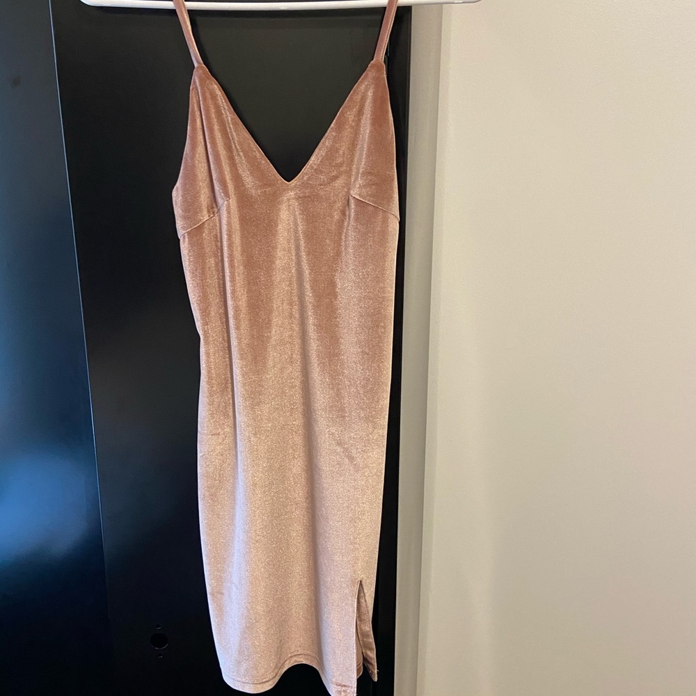 Pink velvet dress